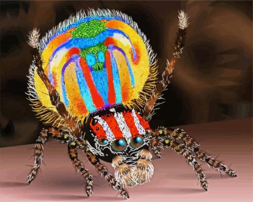 Colorful Spider paint by number