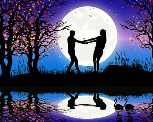 Couple Dancing At Fullmoon paint by numbers