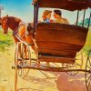 Cute Couple In Carriage paint by numbers