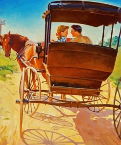 Cute Couple In Carriage paint by numbers