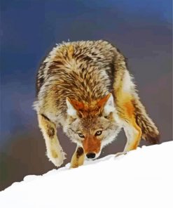 Coyote In Snow Animal paint by numbers