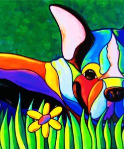 Cubism Dog Animal paint by numbers