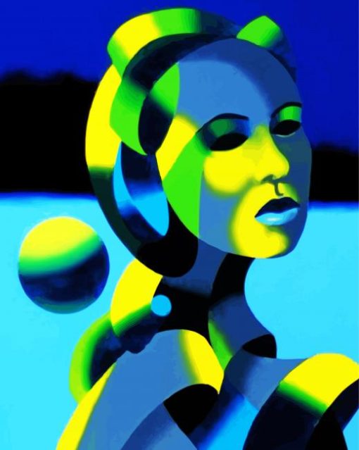Cubism Woman Face paint by numbers