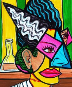 Aesthetic Cubism Woman Face Art paint by numbers