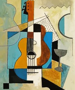 Aesthetic Cubism Guitar Art paint by numbers