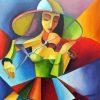 Aesthetic Cubism Musician Woman paint by numbers