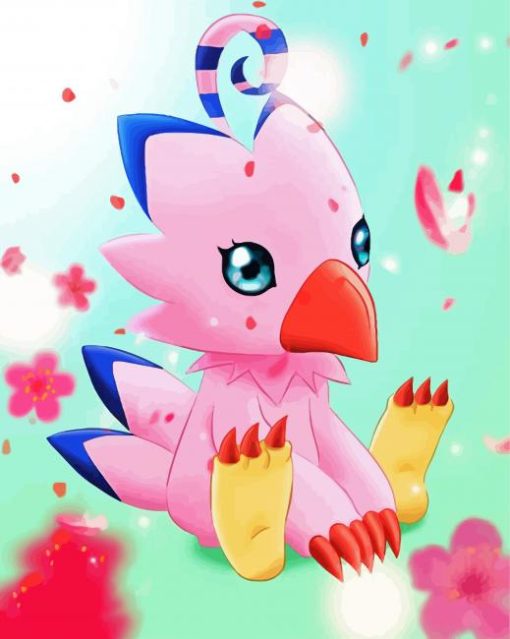 Cute Biyomon Digimon paint by number