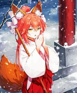 Cute Tamamo Anime Character paint by numbers