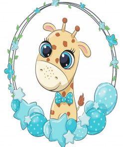 Cute Baby Girrafe paint by numbers