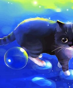 Cute Black Cat Animal Animation paint by numbers