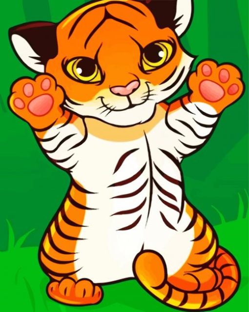 Adorable Cute Baby Tiger paint by numbers