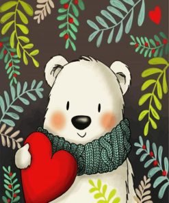 Cute White Bear paint by number