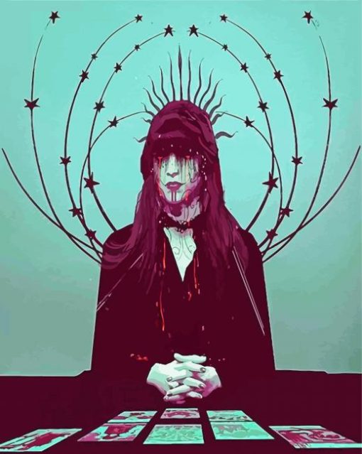 Dark Tarot Fortune Teller Animation paint by numbers