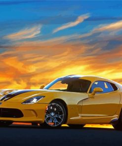 Dodge Viper Yellow Car paint by numbers