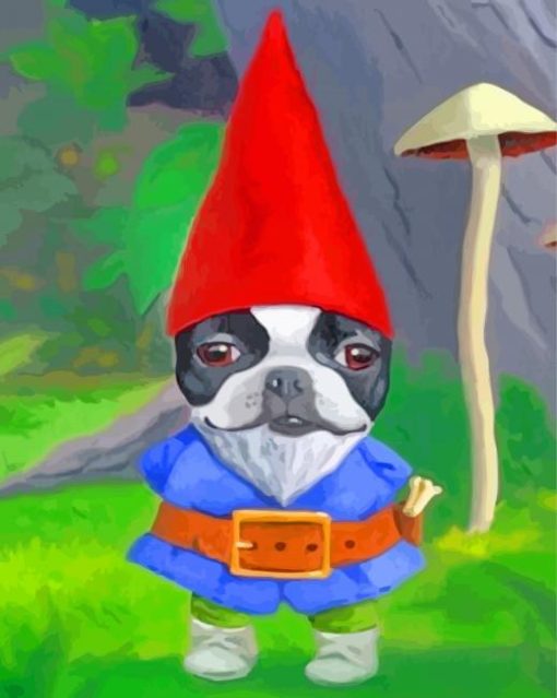 Dwarf Dog With Red Hat paint by numbers