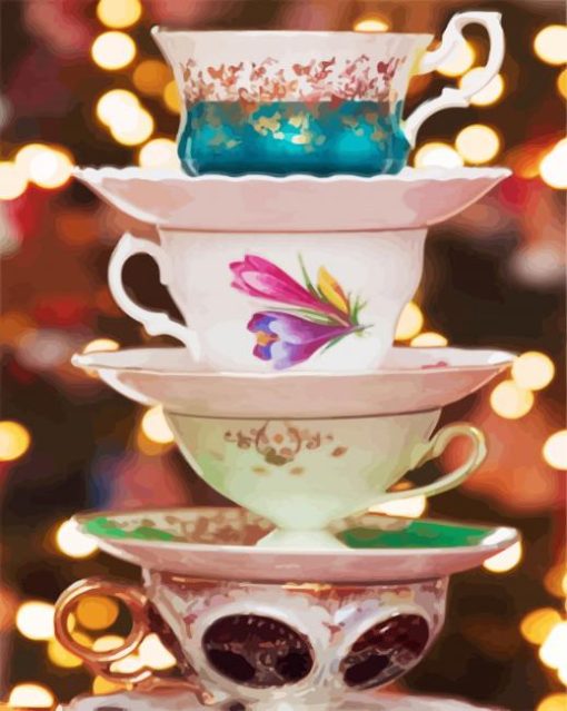 Aesthetic Elegant Cups paint by numbers