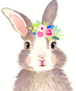 Adorable Floral Bunny paint by numbers