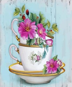 Aesthetic Flowers In A Cup paint by numbers