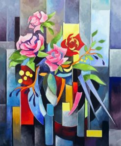 Aesthetic Cubism Flowers Art paint by numbers