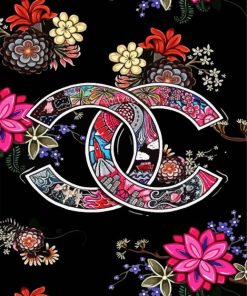 Floral Chanel Logo paint by numbers