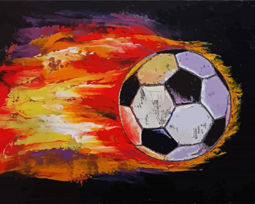 Flame Football Art paint by numbers