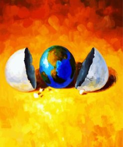 Globe Earth Egg Art paint by numbers