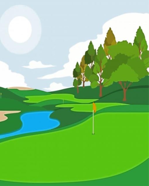 Golf Landscape Animation paint by numbers