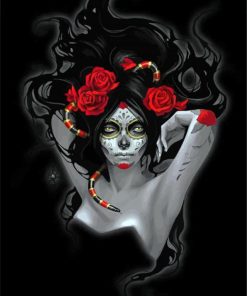 Aesthetic Gothic La Calavera Catrina paint by numbers