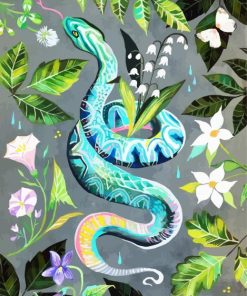 Green Snake Animal paint by numbers