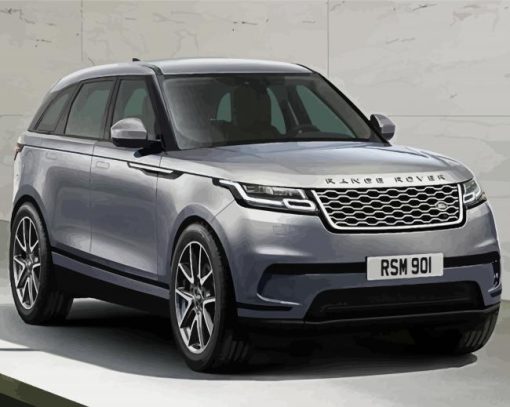 Dark Grey Ranger Rover Velar paint by numbers