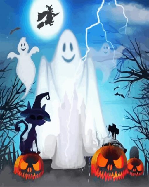Halloween Ghost Vibes paint by numbers