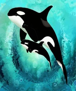 Aesthetic Killer Whales Art paint by numbers