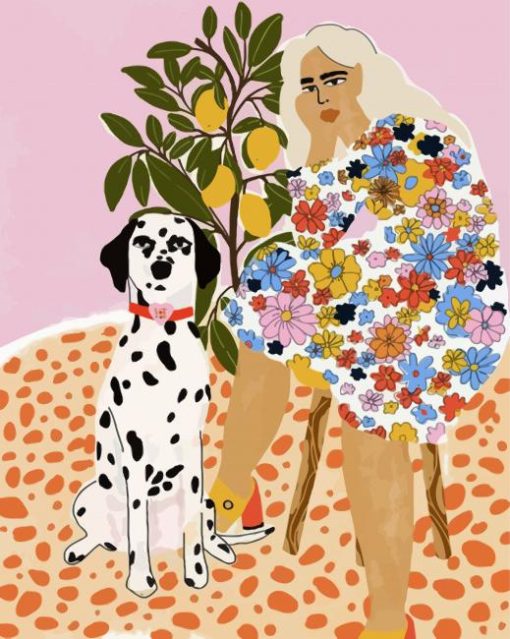 Lady Snd Dalmatian Dog paint by numbers