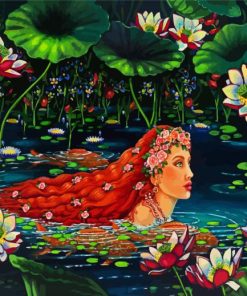 Lotus Mermaid Art paint by numbers