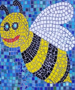 Mosaic Cute Bee Art paint by numbers