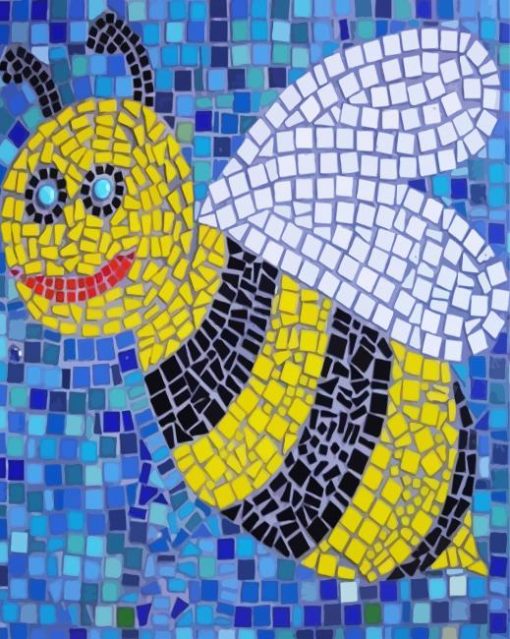 Mosaic Cute Bee Art paint by numbers