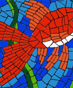 Mosaic Red Fish Art paint by numbers