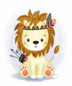 Cute Native Baby Lion paint by numbers