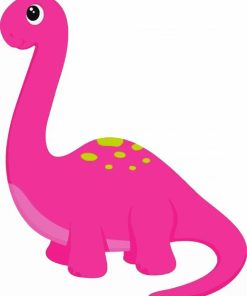 Adorable Cute Pink Dinosaur paint by numbers