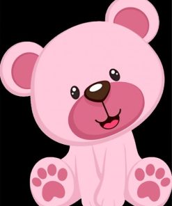 Adorable Pink Teddy Bear paint by numbers