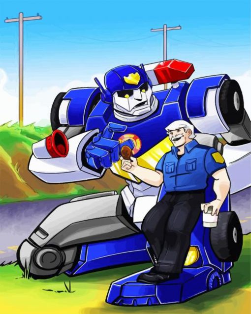 Police Transformer Anime paint by numbers