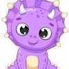 Cute Purple Baby Dinosaur paint by numbers
