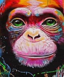 Colorful Splatter Monkey paint by numbers