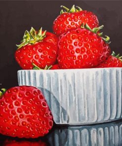 Strawberries Fruit Illustration paint by numbers