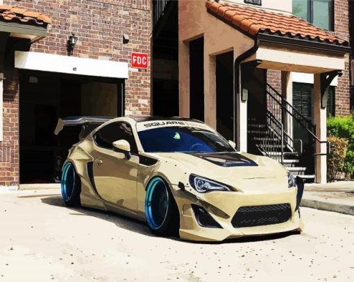 Beige Subaru Brz Car paint by numbers