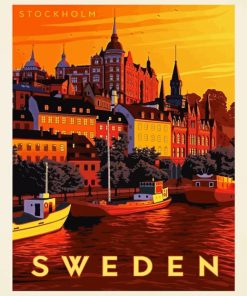 Sweden Poster Art paint by numbers