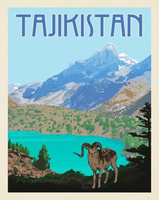 Tajikistan Poster Art paint by numbers