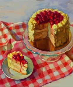 Tasty Strawberry Layers Cake paint by numbers