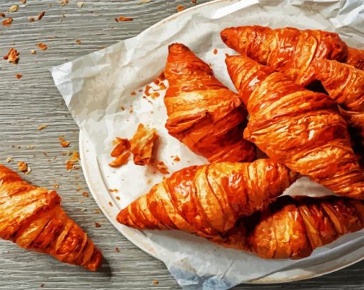 Tasty And Crispy Croissants paint by numbers