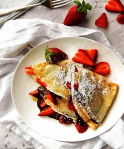 Tasty Creps With Starawberries And Chocolate paint by numbers